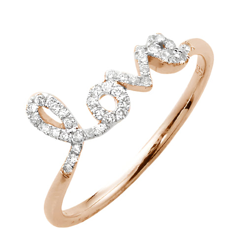 14KR 0.20CTW DIAMOND DESIGNER 'LOVE' RING