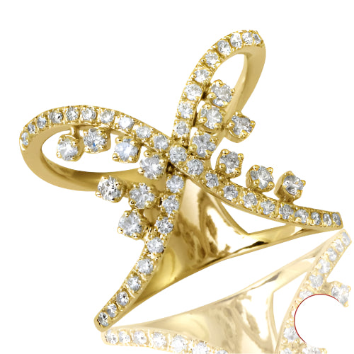 14KY 0.70CTW DIAMOND DESIGNER X-RING
