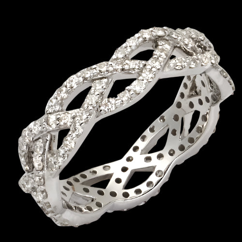 14KW 1.15CTW DIAMOND BRAIDED 3 ROW ETERNITY BAND -