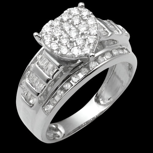 10KW 1.00CTW DIAMOND HEART SHAPED CINDERELLA RING