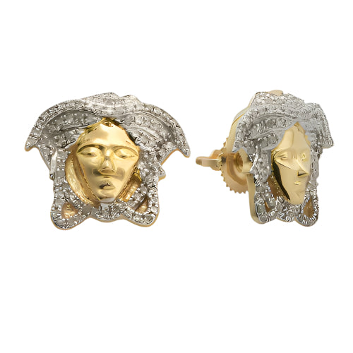10KY 0.40CTW DIAMOND MEDUSA EARRINGS