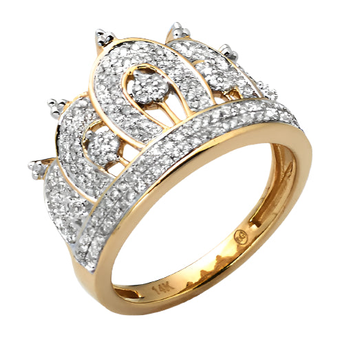 14KY 0.50CTW DIAMOND LADIES CROWN RING