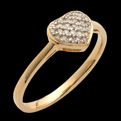 10KY 0.10CTW DIAMOND HEART RING