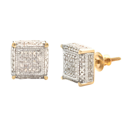 10KY 0.40CTW DIAMOND CUBE EARRINGS