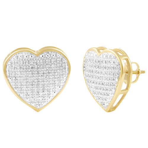 10KY 0.40CTW DIAMOND HEART DOME EARRINGS