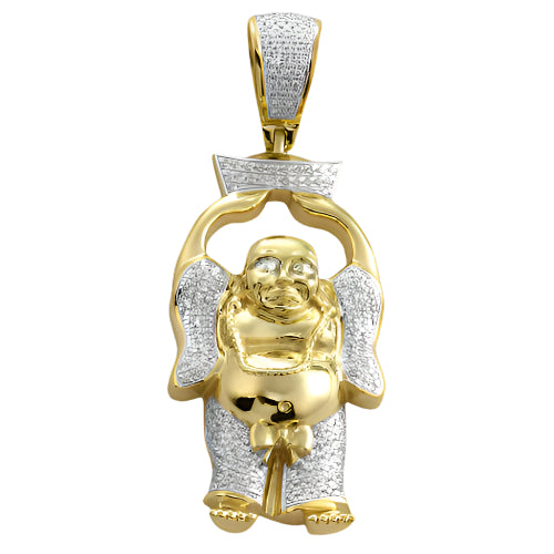 10KY 0.50CTW DIAMOND BUDDHA PENDANT