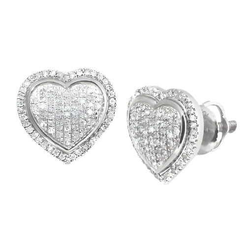 10KW 0.30CTW DIAMOND HEART EARRINGS