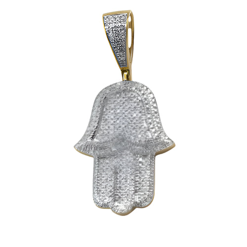 10KY 0.70CTW DIAMOND 3-D HAMZAH PENDANT