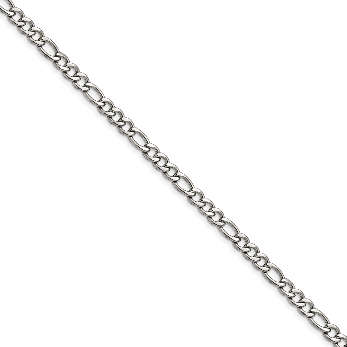 Stainless Steel Polished 5.3mm 18in Figaro Chain