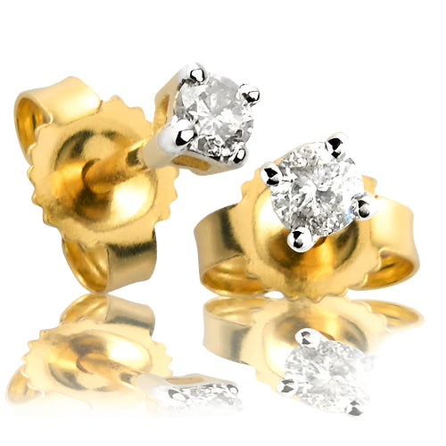 14KY 0.10CTW ROUND DIAMOND EARRING STUDS