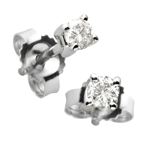 14KW 0.15CTW ROUND DIAMOND STUD EARRINGS