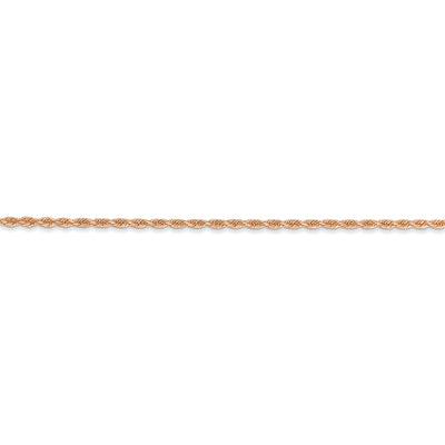 14k Rose Gold 1.50mm D/C Rope with Lobster Clasp Chain