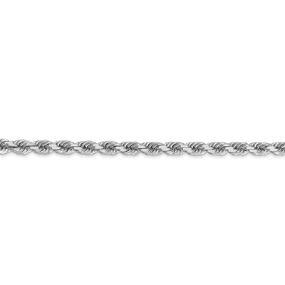 14k White Gold 4mm D/C Rope with Lobster Clasp Chain