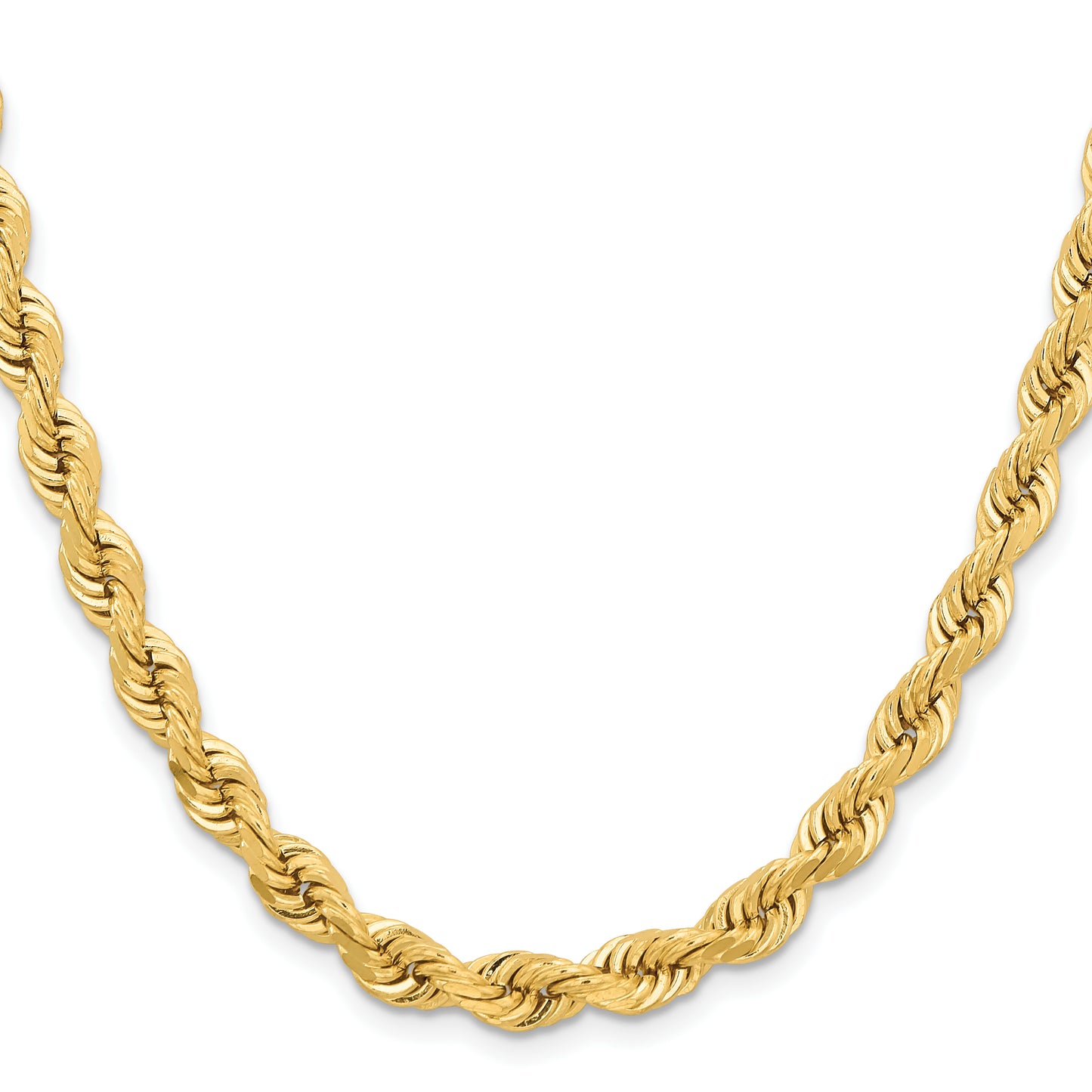 14K 6.5mm  D/C Rope with Fancy Lobster Clasp Chain