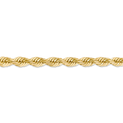 14K 7mm  D/C Rope with Fancy Lobster Clasp Chain