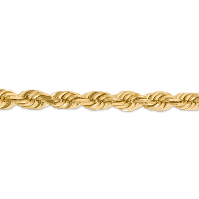 14K 10mm  D/C Rope with Fancy Lobster Clasp Chain