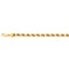 14K 4MM YELLOW GOLD DC HOLLOW ROPE 22" CHAIN NECKLACE (AVAILABLE IN LENGTHS 7" - 30")