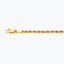 10K 2.5MM YELLOW GOLD DC HOLLOW ROPE 16" CHAIN NECKLACE (AVAILABLE IN LENGTHS 7" - 30")