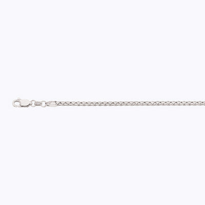 10K 2.5MM WHITE GOLD VENETIAN BOX 28" CHAIN NECKLACE (AVAILABLE IN LENGTHS 7" - 30")