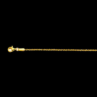 10K 1.5MM YELLOW GOLD SOLID DC ROPE 7.5" CHAIN BRACELET (AVAILABLE IN LENGTHS 7" - 30")