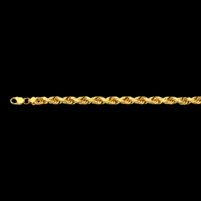 10K 10MM YELLOW GOLD SOLID DC ROPE 8" CHAIN BRACELET (AVAILABLE IN LENGTHS 7" - 30")