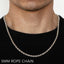 10K 5MM WHITE GOLD SOLID DC ROPE 20" CHAIN NECKLACE (AVAILABLE IN LENGTHS 7" - 30")