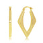 14K Yellow Gold, Diamond-Shaped 30x24mm Hoop Earrings