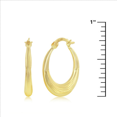 14K Yellow Gold, Lined 20mm Hoop Earrings