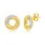 14K Yellow & White Gold, Twisted 12mm Studs