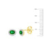14K Yellow Gold, 4x3mm Oval Emerald (0.35ct) & Diamond Studs - (32 Stones)
