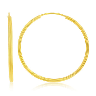 14K Yellow Gold, 28mm Hoop Earrings