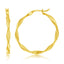 14K Yellow Gold, 32mm Twisted Hoop Earrings