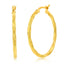 14K Yellow Gold, 32mm Twist Hoop Earrings