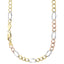 14K 5MM TRICOLOR GOLD SOLID FIGARO 28" CHAIN NECKLACE (AVAILABLE IN LENGTHS 7" - 30")