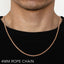 10K 4MM ROSE GOLD SOLID DC ROPE 20" CHAIN NECKLACE (AVAILABLE IN LENGTHS 7" - 30")