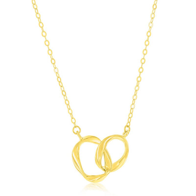 14K Yellow Gold, Double Oval Necklace
