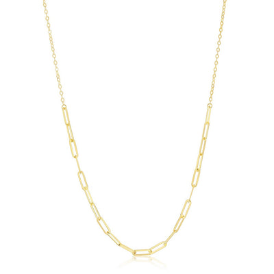 14K Yellow Gold, Paperclip Necklace