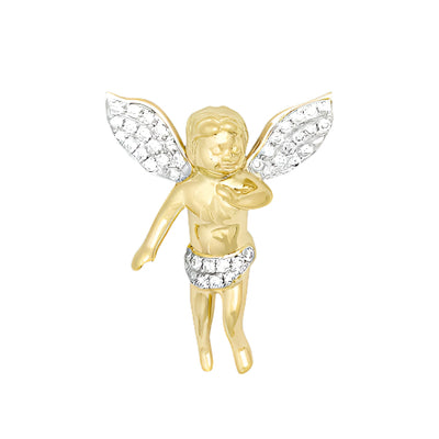 10KY 0.65CTW DIAMOND ANGEL PENDANT SMALL