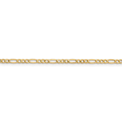 14k 2.5mm Semi-Solid Figaro Chain