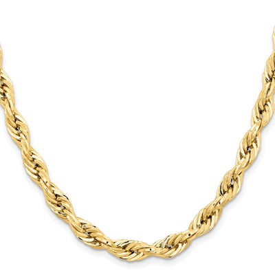 14ky 7.0mm Semi-Solid Rope Chain
