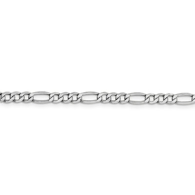 14k WG 4.4mm Semi-Solid Figaro Chain