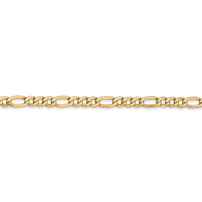 14k 3.5mm Semi-Solid Figaro Chain