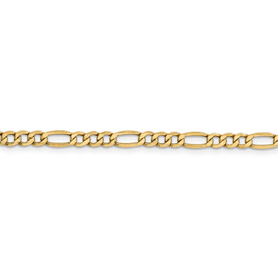 14k 4.2mm Semi-Solid Figaro Chain
