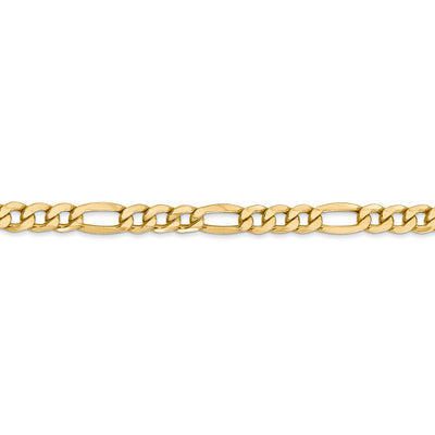14k 5.75mm Semi-Solid Figaro Chain