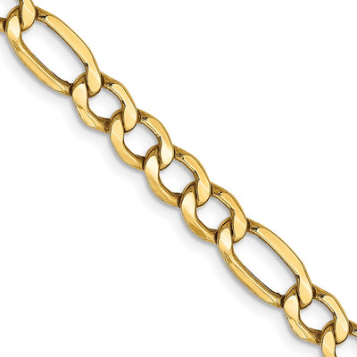 14k 5.75mm Semi-Solid Figaro Chain