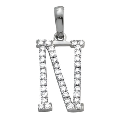 14KW 0.20CTW DIAMOND INITIAL PENDANT