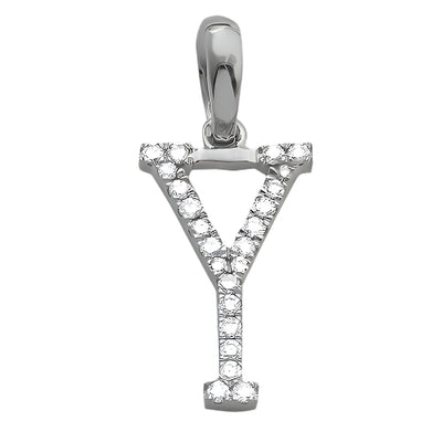 14KW 0.10CTW DIAMOND INITIAL PENDANT