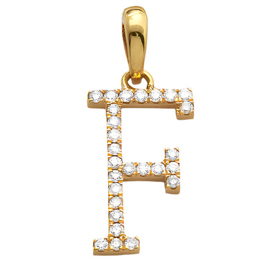 14KY 0.15CTW DIAMOND INITIAL PENDANT