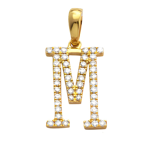 14KY 0.25CTW DIAMOND INITIAL PENDANT