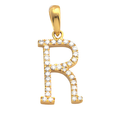 14KY 0.20CTW DIAMOND INITIAL PENDANT